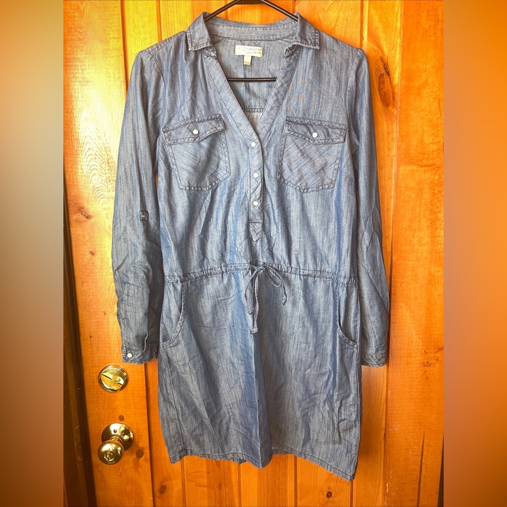 Chambray Tunic Shirt Dress Princess Vera Wang Women's Sz S